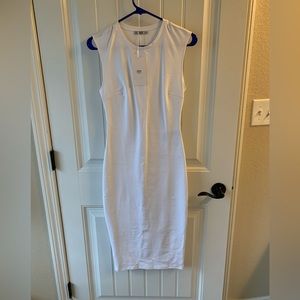 Zara white midi fitted dress